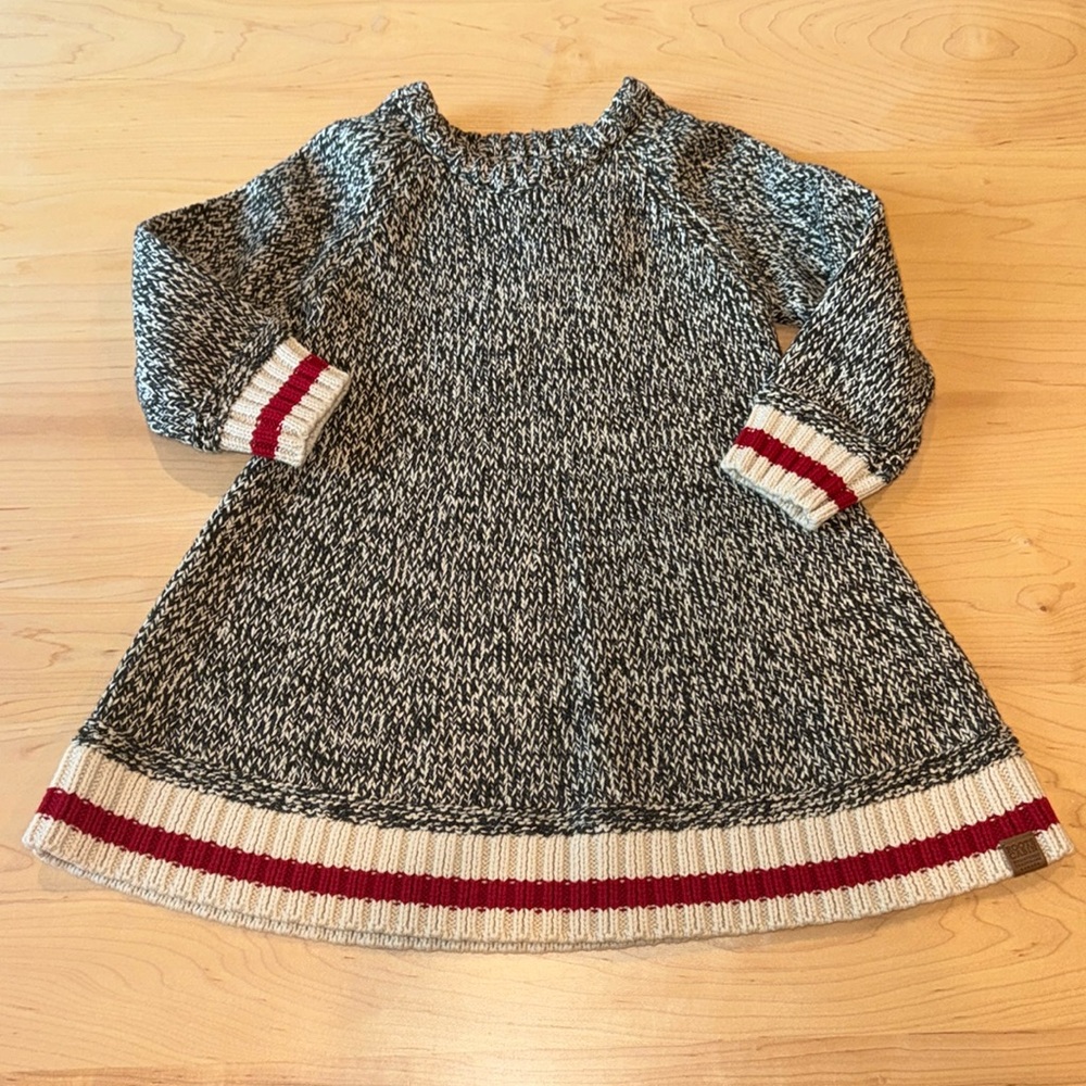 Roots Girls Cabin Collection Knit Dress in Grey Oat Mix size 18-24 months